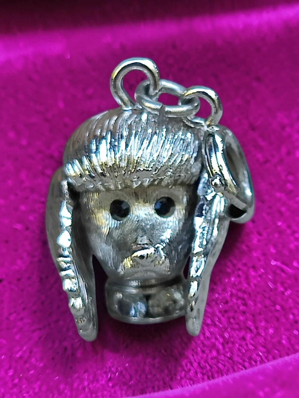 🐩 Vintage Monet Poodle Head Charm Pendant